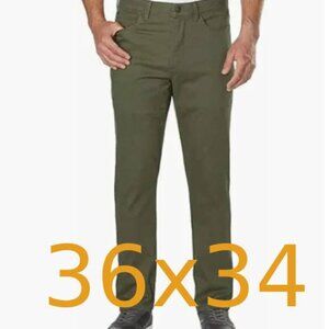 New English Laundry 36x34 Men’s Cotton Straight Leg Breeze Chino Green Pant
